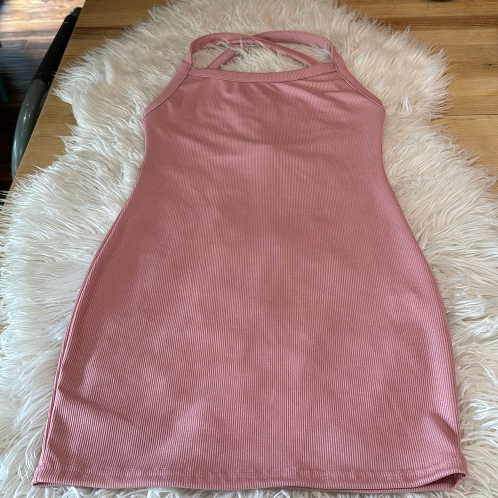 Pink sparkly mini dress